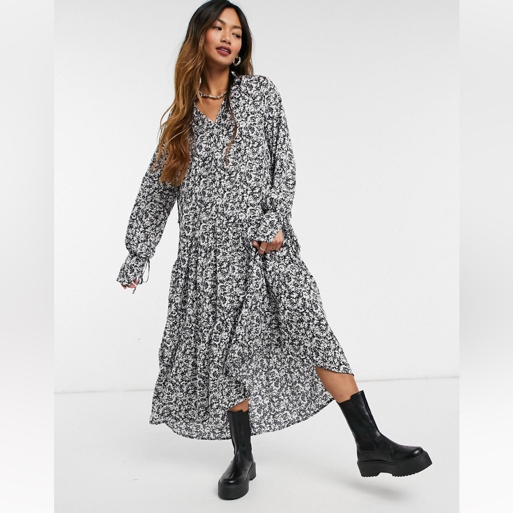 Midi tiered smock dress-vintage floral